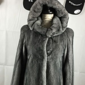 Women's natural fur coat Color chameleon